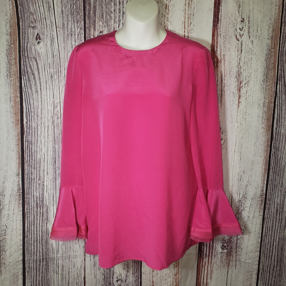 Tory Burch Gabby Ruffle Sleeve Silk Blouse